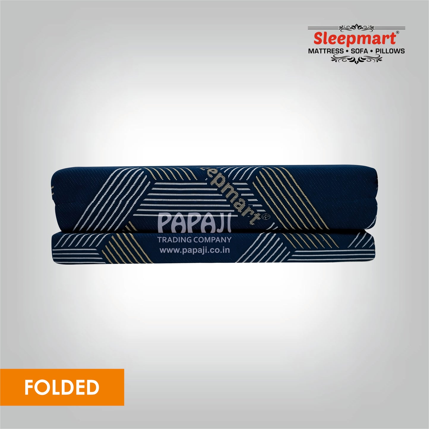 SLEEPMART THREE FOLD MATTRESS, THICKNESS 3" HR FOAM KNITTED FABRIC FOLDING MATTRESS