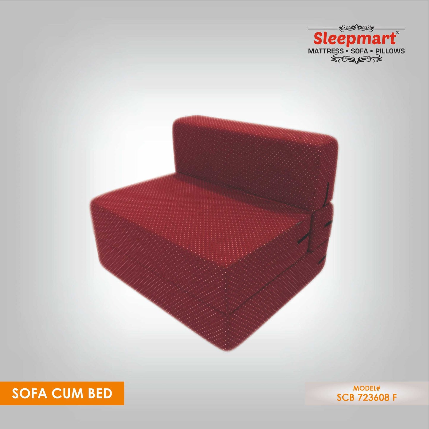 SLEEPMART SOFA CUM BED, THICKNESS 7.5" (ONLY FOAM )COTTON POLY ( SCB 723608 F )