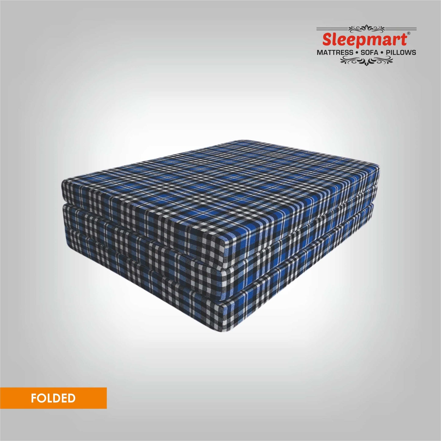 SLEEPMART THREE FOLD MATTRESS, THICKNESS 3" ONLY FOAM FOLDING MATTRESS