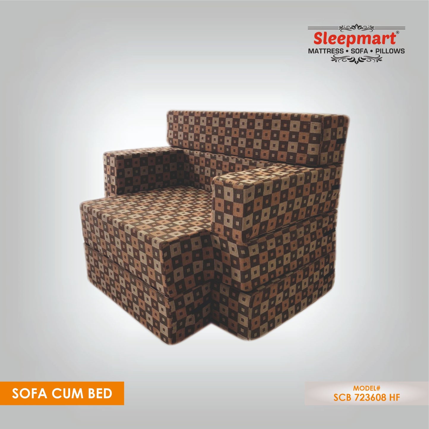 SLEEPMART SOFA CUM BED, THICKNESS 7.5" (EPE+ FOAM) CHAIR TYPE (SCBA3672HF)