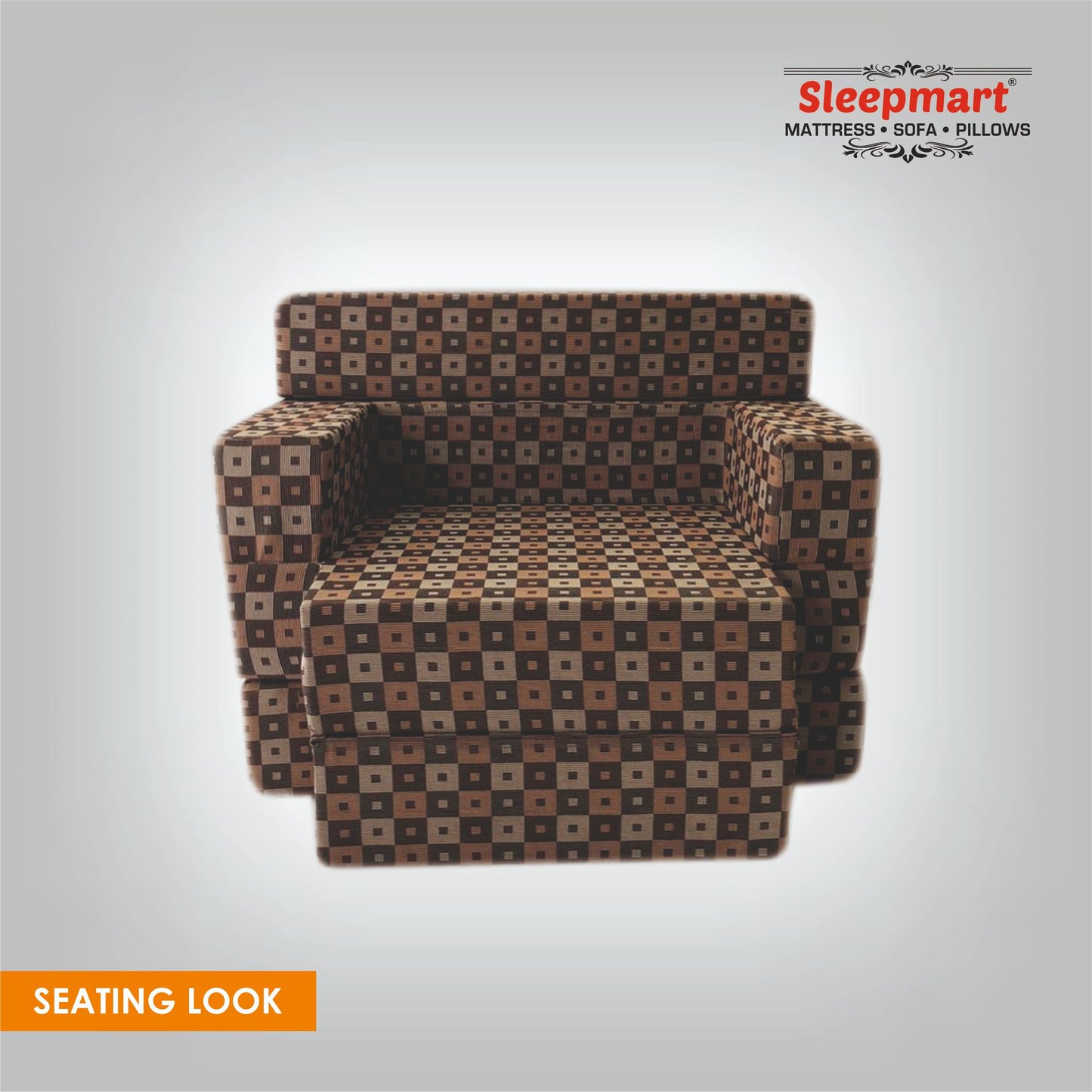 SLEEPMART SOFA CUM BED, THICKNESS 7.5" (EPE+ FOAM) CHAIR TYPE (SCBA3672HF)