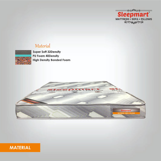 SLEEPMART SUPERSOFT  MATTRESS, THICKNESS 4"   FOAM + BONDED  MATTRESS