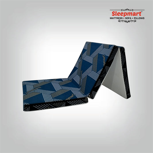 SLEEPMART THREE FOLD MATTRESS, THICKNESS 3"  HR FOAM  KNITTED FABRIC  FOLDING MATTRESS