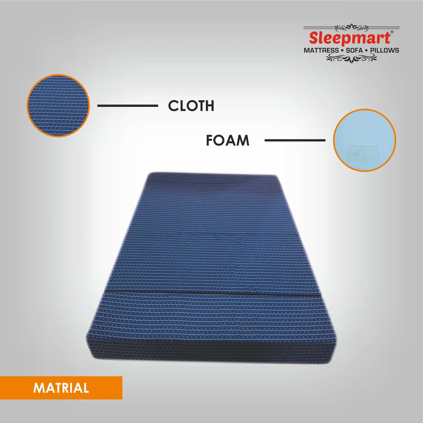 SLEEPMART SOFA CUM BED, THICKNESS 7.5"  (ONLY FOAM )COTTON POLY ( SCB 724808 F